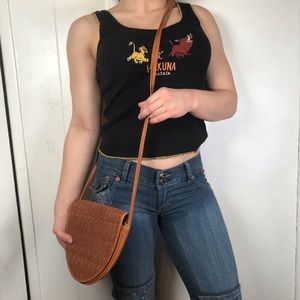 SOLD Unisa Vintage Crossbody Brown Leather  Bag